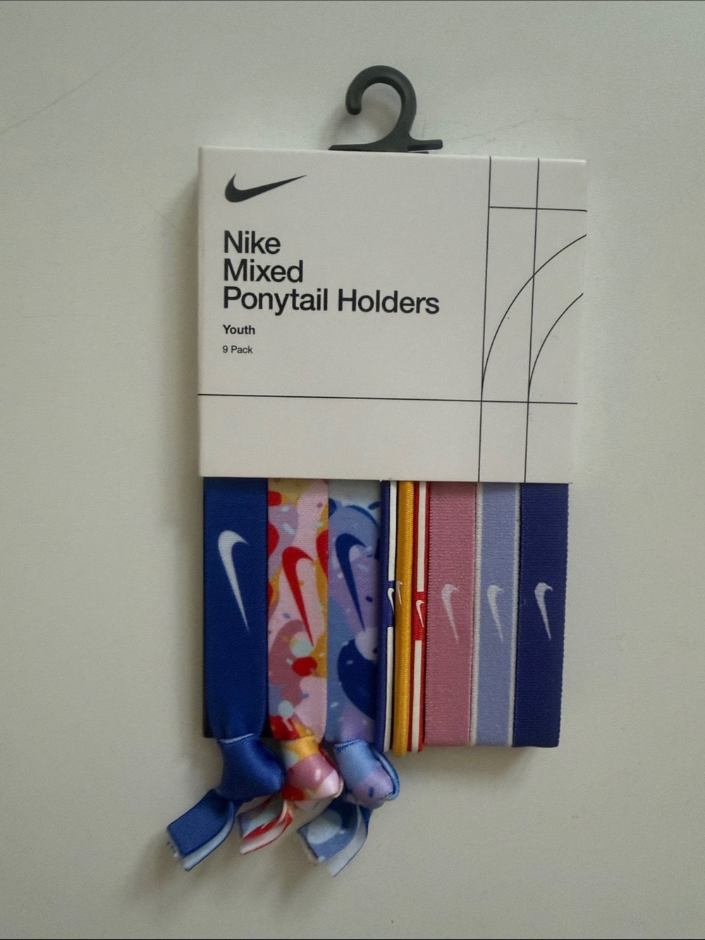 Nike Mixed Ponytail Holders - Blue, Pink, Yellow, Red, Purple